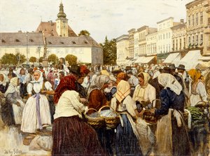 De Markt, Misfrau (olieverf op doek)