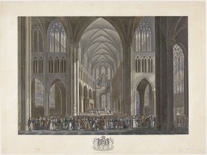 Inzegening van koning Willem I in de Sint-Goedelekerk te Brussel op 21 september 1815 door Johann Nepomuk Gibèle (possibly)