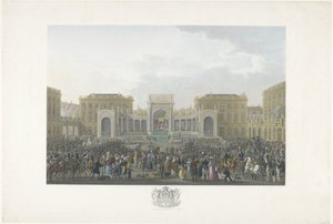 Inhuldiging van Willem I te Brussel op 21 september 1815 door Johann Nepomuk Gibèle
