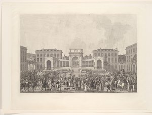 Inhuldiging van koning Willem I in Brussel, 1815 door Johann Nepomuk Gibèle