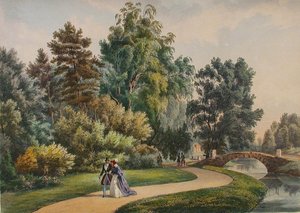 Het landgoed Vlakhernskoye-Kuzminki, ca. 1840