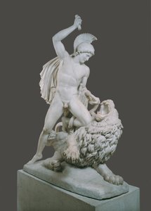 Bellerophon in gevecht met de Chimaera door Johann Nepomuk Schaller