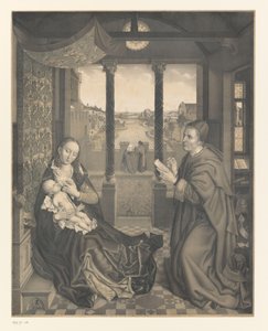 Heilige Lucas tekent Maria met kind door Johann Nepomuk Strixner