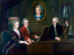 De familie Mozart, 1780-1781 door Johann Nepomuk della Croce