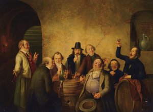 Wijnproeverij door Johann Peter Hasenclever