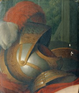 Helm en rond schild