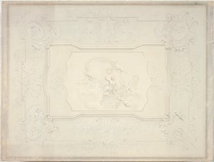 Stucplafond in de eetzaal van het Unteres Belvedere door Johann Peter Krafft