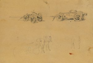 Studie van kanonnen, legerbenodigdheden