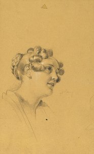 Vrouwelijke portretstudie voor "Uitvaart van het keizerlijk paar na een ernstige ziekte van keizer Franz I." door Johann Peter Krafft