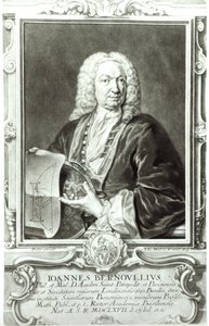 Portret van Jean Bernoulli door Johann Rudolph the Elder Huber