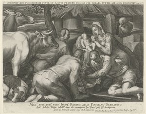 Aanbidding der herders door Johann Sadeler (I)