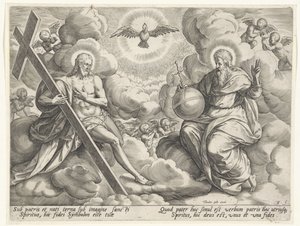 De heilige Drie-eenheid in de wolken