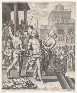 Geseling van de apostelen door Johann Sadeler (I)