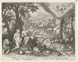 God de Vader zegent Adam, Eva en de dieren