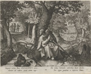 Heilige Suatacopius als kluizenaar door Johann Sadeler (I)