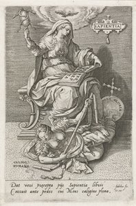 Wijsheid (Sapientia) overwint Menselijke Verbijstering (De deugden overwinnen de ondeugden)
