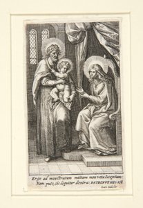 De Heilige Familie door Johann Sadeler I