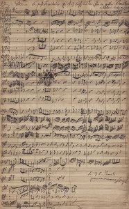 Manuscript van de cantate Es ist das Heil uns kommen her (BWV 9) door Johann Sebastian Bach