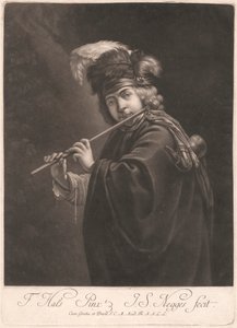 Jongen die een Fluit Speelt door Johann Simon Negges