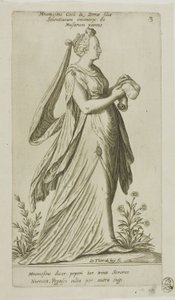 Mnemosine (Geheugen), plaat 3 uit Parnassus Biceps door Johann Theodor de Bry