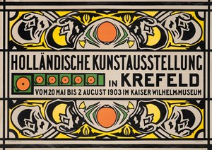 Poster voor de Nederlandse kunsttentoonstelling in het Kaiser Wilhelm Museum in Krefeld