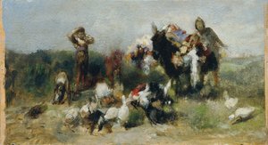 Scène uit Don Quichote (gevecht met het gevogelte)