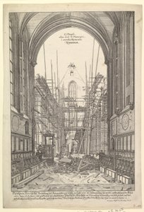 Uitzicht op de kerk van de Franciscanen in Neurenberg onder reconstructie, uit de serie V....n.d.