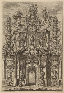 Triomfboog voor Karel V door Johann Ulrich Kraus, after Peter Schubert von Ehrenberg