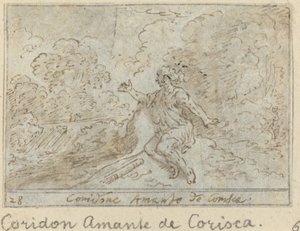 Coridone, minnaar van Corisca door Johann Wilhelm Baur