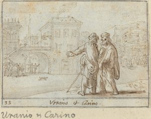 Uranio en Carino, 1640 door Johann Wilhelm Baur