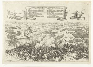 Veldslag aan de rivier de Gete, 1568 door Johann Wilhelm Baur