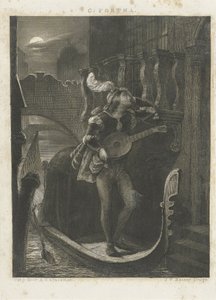 Gondel bij maneschijn door Johann Wilhelm Kaiser (I)