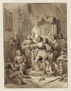 Graaf Willem V wordt krankzinnig en vermoordt Gerrit van Wateringen, 1357