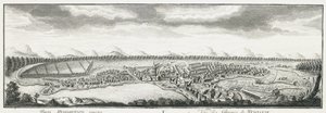 Uitzicht op Nevyansk fabrieken, ca. 1735 door Johann Wilhelm Lürsenius