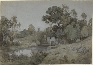 De grot van Egeria door Johann Wilhelm Schirmer