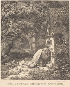 De biddende non door Johann Wilhelm Schirmer