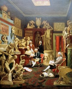 Charles Townley in zijn beeldengalerij, Park Street, Londen 1782, schilderij door Johann Zoffany (1733-1810)