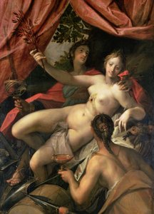 Allegorie van vrede, kunst en overvloed, 1602 door Johann or Hans von Aachen