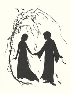 Johanna Beckmann silhouet (litho) door Johanna Beckmann