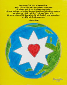 Het Rosentaler-beeld met de ster van nobele, zorgzame liefde voor een hele, vreedzame wereld