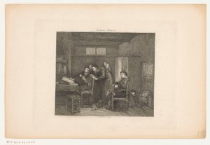 Interieur met een administrateur achter zijn bureau