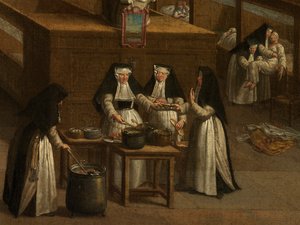 Detail van de zalen in het Sint-Janshospitaal door Johannes Beerblock