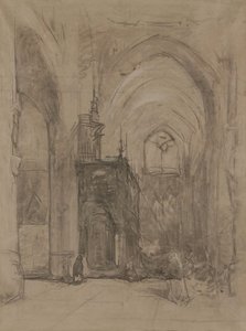 Gezicht op het oxaal van de St Janskerk te 