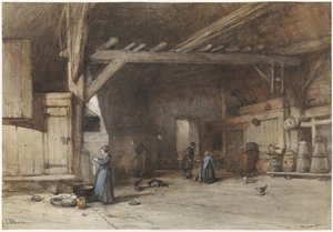 Interieur van een boerendeel bij Hilversum door Johannes Bosboom