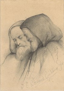 Twee grijsaards in monniksdracht