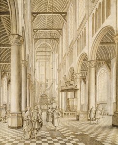 Interieur van de Nieuwe Kerk, Delft door Johannes Coebermans