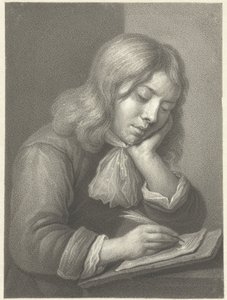 Schrijvende jongen door Johannes Cornelis Mertens