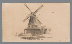 Gezicht op molen de Vink buiten de Weteringpoort