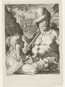Christus verschijnt als tuinman aan Maria Magdalena door Johannes Fredericus Lange