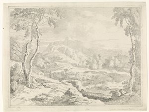 Landschap met herders door Johannes Glauber